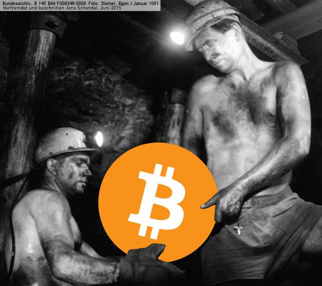Minenarbeiter fördern Bitcoin unterTage